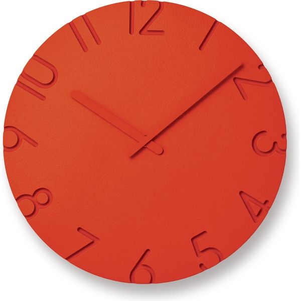 タカタレムノス Lemnos 掛け時計 カーヴド カラード 直径305×奥行42ｍｍ オレンジ NTL16-07 OR 1個（取寄品）
