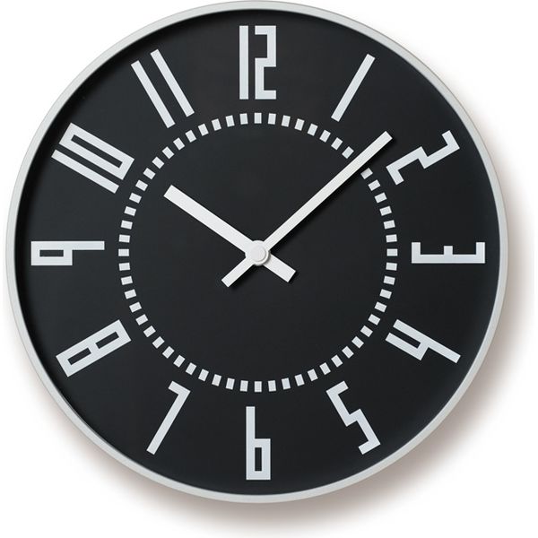 タカタレムノス Lemnos 掛け時計 エキ クロック 直径256×奥行40ｍｍ ブラック TIL16-01 BK 1個（取寄品）