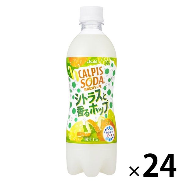 アサヒ飲料 カルピスソーダ アロエ 500ml 1箱（24本入） - ソフトドリンク