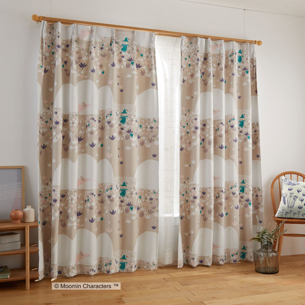 スミノエ MOOMIN セミオーダー カーテン ソフトメロディー 2800×2400mm ベージュ １セット(2枚入)（直送品）
