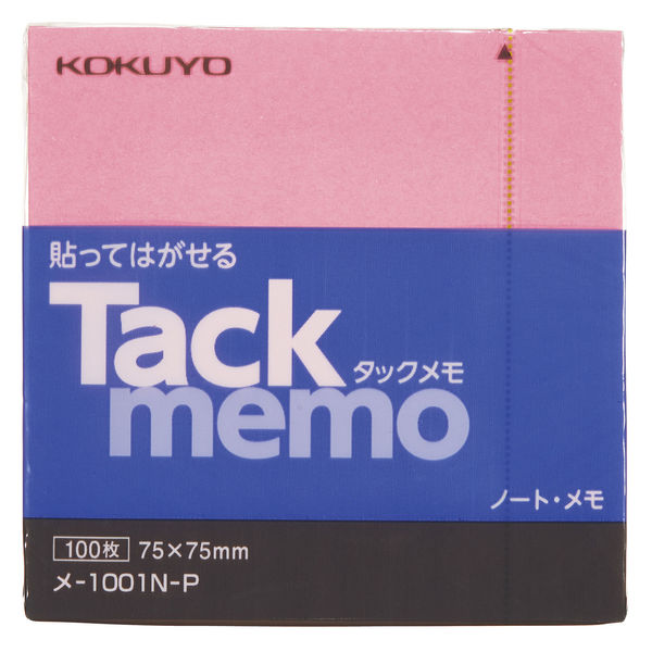 コクヨ タックメモノート75×75mmピンク100枚 メ-1001N-P 1セット（1000枚：100枚×10パック）