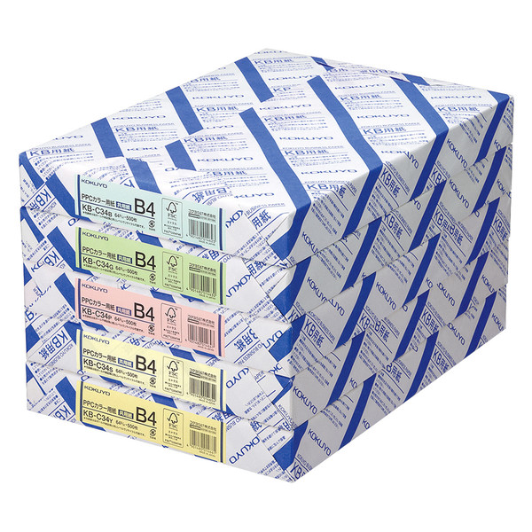 コクヨ（KOKUYO） PPCカラー用紙（共用紙）（FSC認証） B4 500枚 64g平米 アイボリー KB-C34S 1包（500枚入）（直送品）