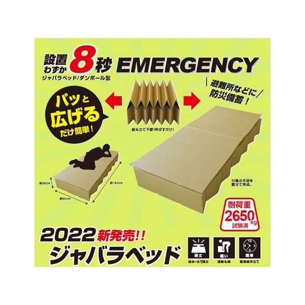 ブレイン ダンボール製 ジャバラベッド(日本製) BR-DA100 1個 65-3657-37（直送品）