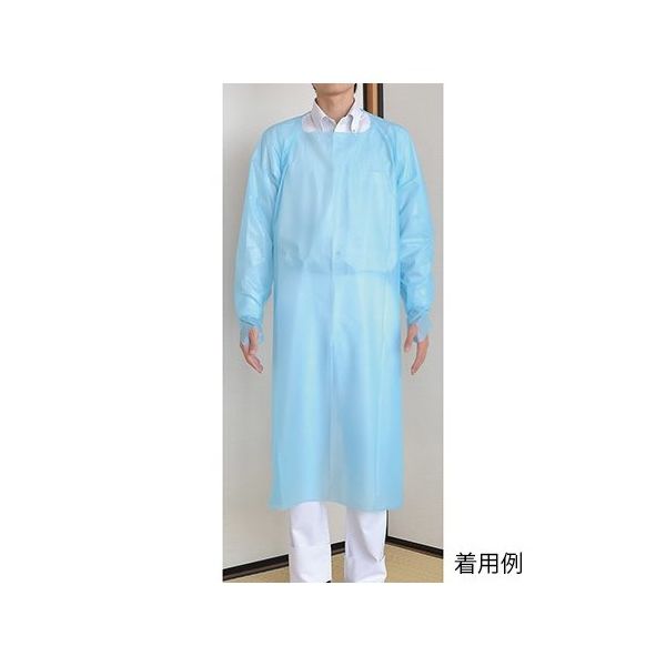 Ciメディカル リセラ プラスチックガウン(袖付・エンボス) フリーサイズ 10枚入 63-4156-76 1パック(10枚)（直送品）