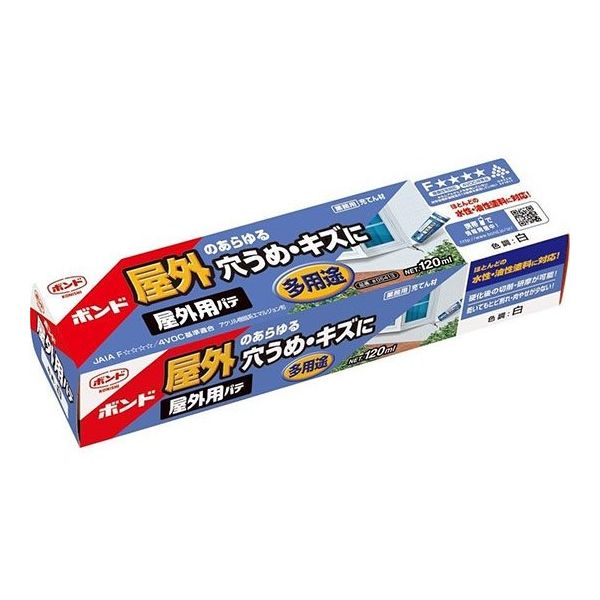 完璧すぎて可愛げがない コニシ ボンド 屋外用パテ 白 120mL #05413 1パック 63-7824-12 コーキング・シーリング材