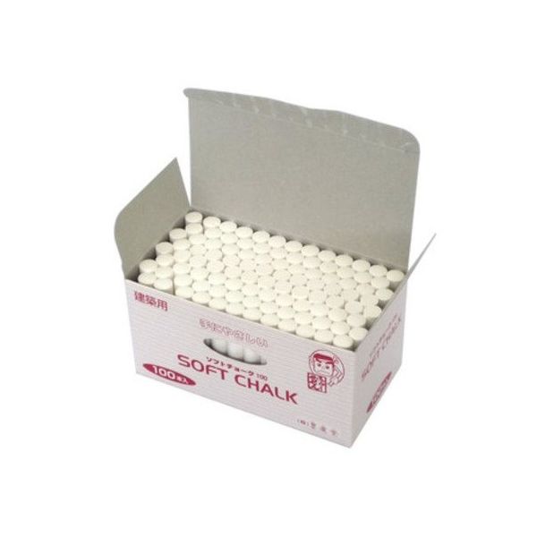 墨運堂 建築用 ソフトチョーク100 白 100本入 30377 1セット(100本) 63-2927-12（直送品）