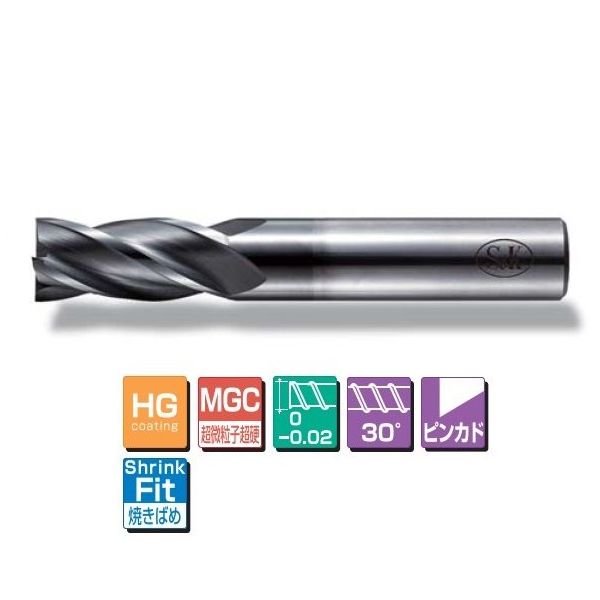 三興製作所 HGコーティング超硬NewVictory4枚刃エンドミル HGGCNV4T 10 HG-GCNV4T 10.0 1本(直送品)