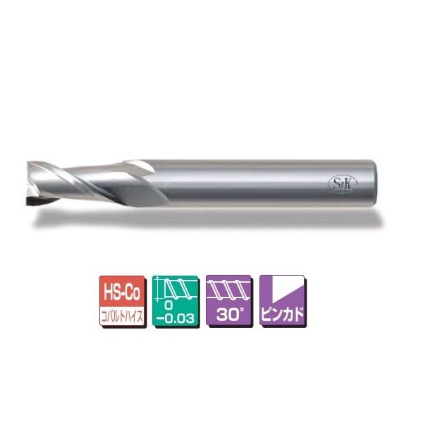 三興製作所 ハイス2枚刃エンドミル(ショート刃) VS2T 2.8 1セット(2本
