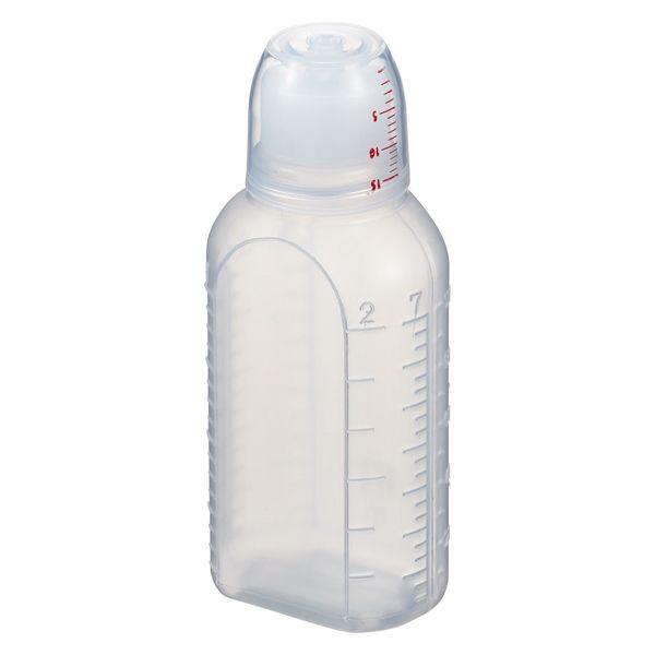 エムアイケミカル 投薬瓶ハイオール　凸凹目盛り（未滅菌）赤線目盛り薬杯付