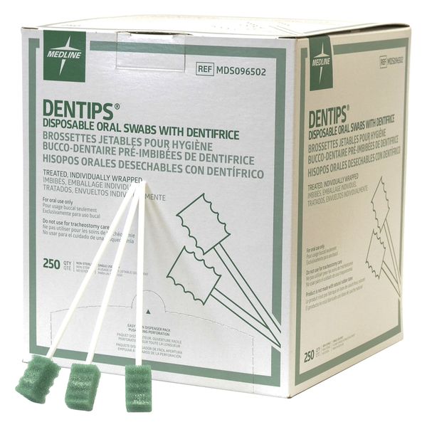 【口腔ケアスポンジ】 デンティップス グリーン重曹付 ザイコアインターナショナルインク ミントフウミ 1箱(250入)（直送品）