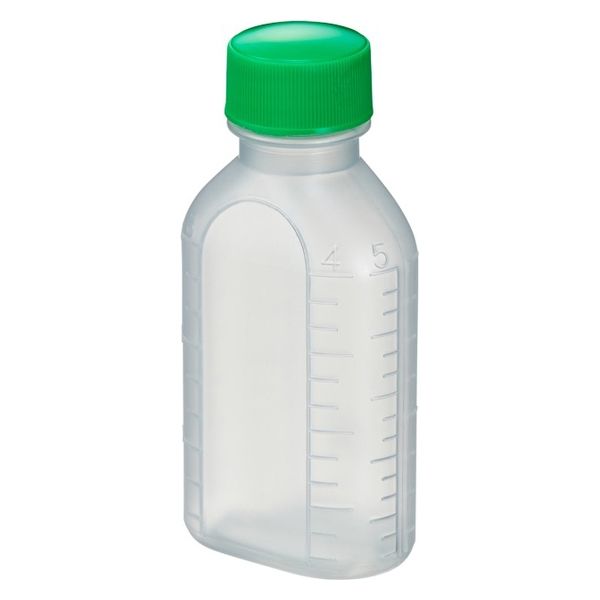 エムアイケミカル 投薬瓶PPB 60mL 凸凹目盛り（滅菌済）少数包装 08285027 キャップ色:緑 60CC（15本入り）1箱（直送品）