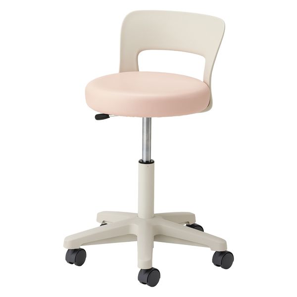 松吉医科器械 マツヨシ ナースチェア(ハイタイプ) 背付 25256500 ピンク MY-N3260R(セツキ) 1台（直送品）