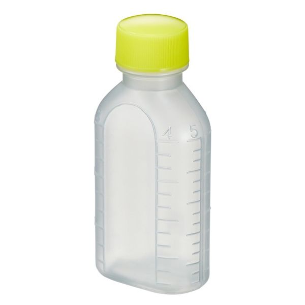 エムアイケミカル 投薬瓶PPB 60mL 凸凹目盛り（滅菌済）少数包装 08285027 キャップ色:黄 60CC（15本入り）1箱（直送品）