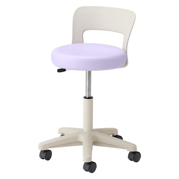 松吉医科器械 マツヨシ ナースチェア(ハイタイプ) 背付 25256500 ラベンダー MY-N3260R(セツキ) 1台（直送品）