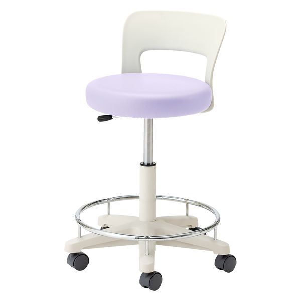 マツヨシ ナースチェア(ハイタイプ)背付・リング付 25256501ラベンダー MY-N3265R(セツキ・リングツキ) 1台（直送品）