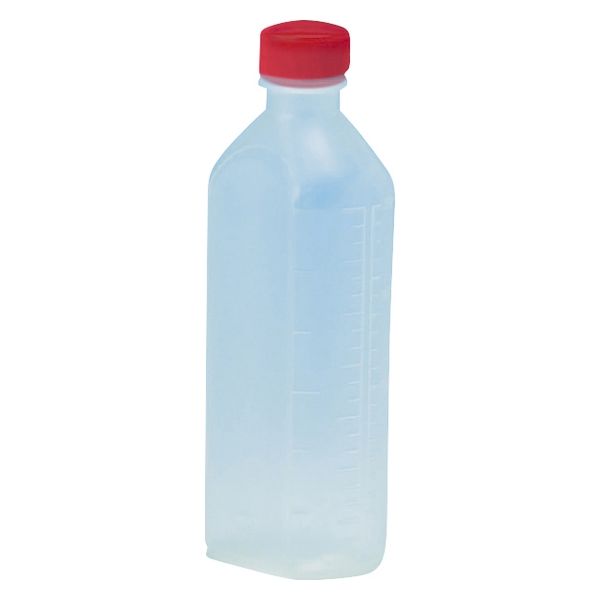 サンケミカル サンケミ 1型投薬瓶 200mL 凸凹目盛り 25282604 キャップ色：赤 10005（200CC）100ホン 1箱（100入）（直送品）
