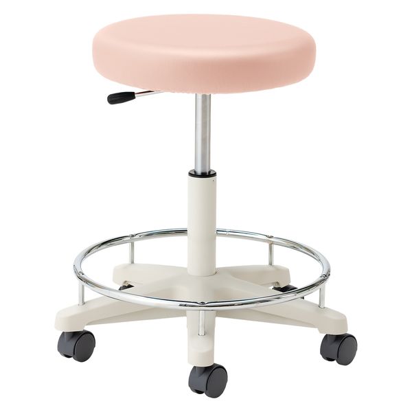 マツヨシ ナースチェア(ハイタイプ) 背なし・リング付 25256503 ピンク MY-N3255R(セナシ・リングツキ) 1台（直送品）
