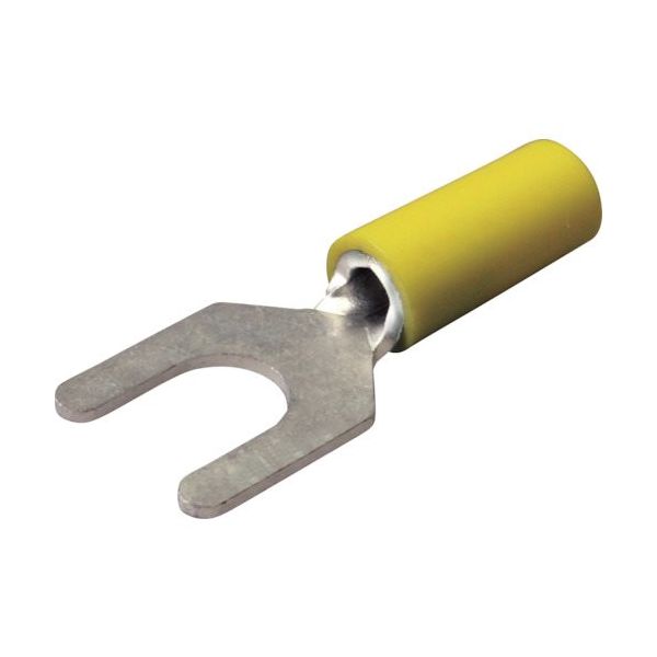 ニチフ 絶縁被覆付圧着端子(Y形) 先開形 絶縁筒部ストレートタイプ(100PCS) TGV 3.5Y-6-YEL 1パック(100個)（直送品）