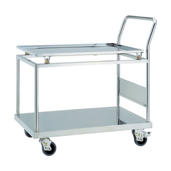 TRUSCO ステンレス台車 SUS304 防振台車 900X600 2段 帯電防止U車輪 SBSD-9060-T2-TBU 1台（直送品）