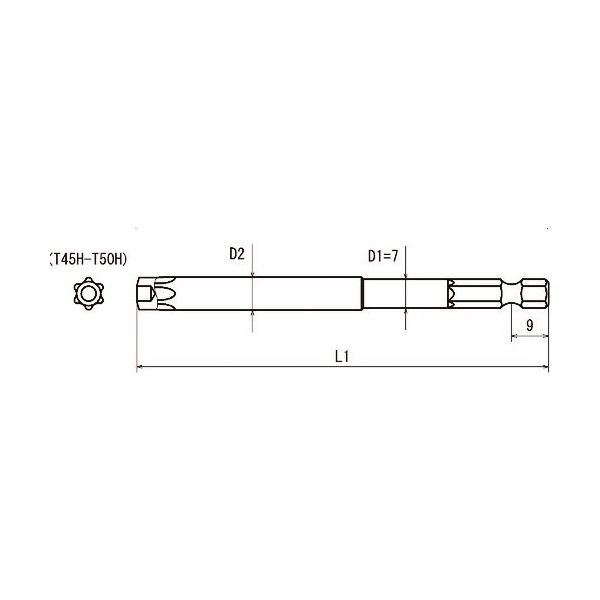 近江 六角6.35 溝9差込 へクスウェーブビット いじり止め T45H 全長100 V17T-T45H-100 1セット(10本)（直送品）