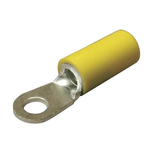 ニチフ 絶縁被覆付圧着端子(R形) 丸形 絶縁筒部ストレートタイプ(100PCS) TGV 5.5-3.5N-YEL 1パック(100個)（直送品）