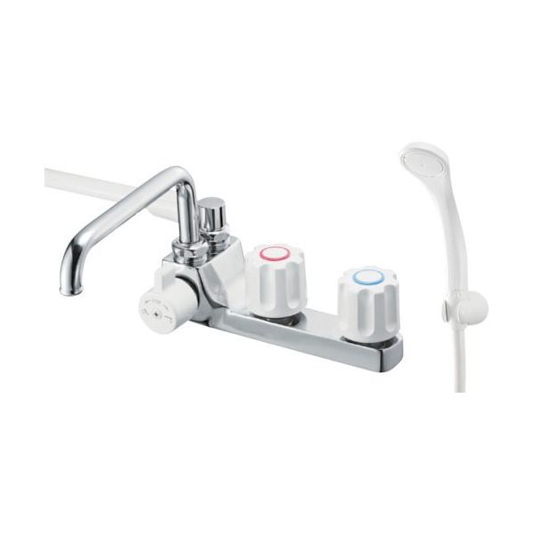 SANEI ツーバルブデッキシャワー混合栓 SK71041L-W-13 1個 388-9558（直送品）