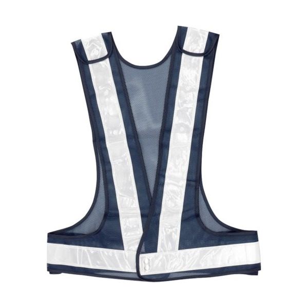 岡潮 3段階調整安全ベスト 5cm幅 紺メッシュ×白反射材 OK5551 1着 452-3975（直送品）