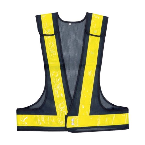 岡潮 3段階調整安全ベスト 5cm幅 紺メッシュ×黄反射材 OK5552 1着 452-3984（直送品）