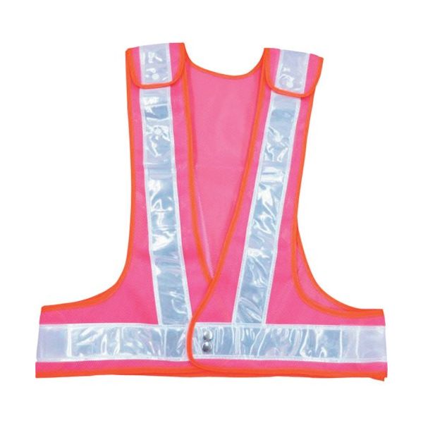 岡潮 3段階調整安全ベスト 5cm幅 ピンクメッシュ×白反射材 OK5320 1着 452-3966（直送品）
