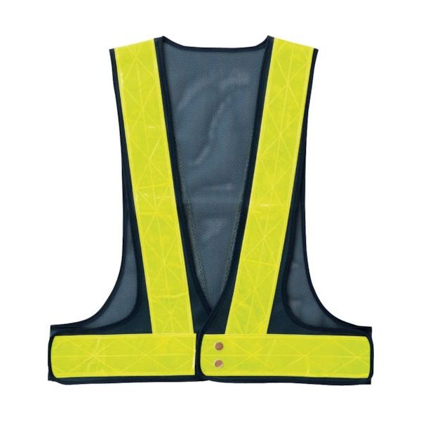 岡潮 安全ベスト 7cm幅 紺メッシュ×黄反射 OK5702 1着 452-3956（直送品）