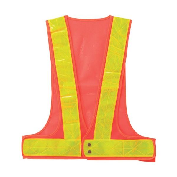 岡潮 安全ベスト 7cm幅 オレンジメッシュ×黄反射 OK5704 1着 452-2479（直送品）