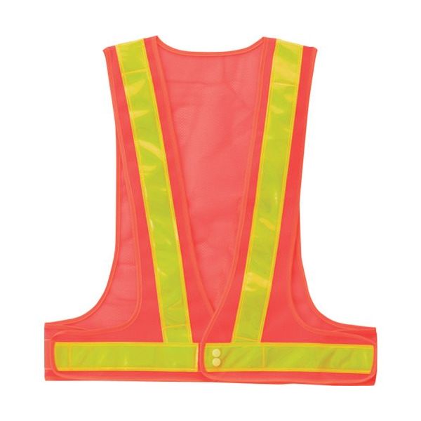 岡潮 安全ベスト 5cm オレンジメッシュ×黄反射材 OK5501 1着 452-3979（直送品）