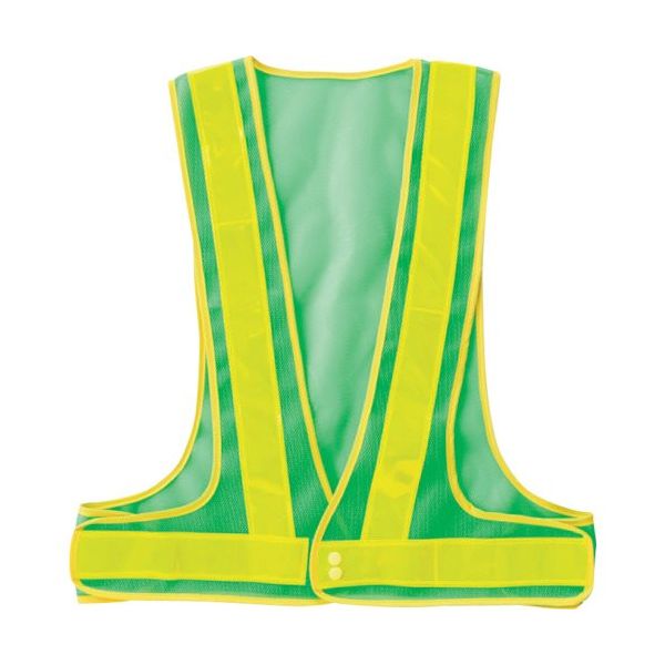 岡潮 安全ベスト 5cm 緑メッシュ×黄反射材(黄パイピング) OK5503 1着 452-2476（直送品）