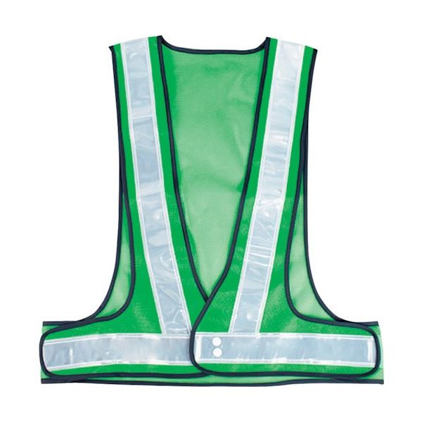 岡潮 安全ベスト 5cm 緑メッシュ×白反射材 OK5513 1着 452-2482（直送品）