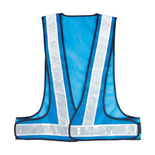 岡潮 安全ベスト 5cm 青メッシュ×白反射材 OK5517 1着 452-3973（直送品）