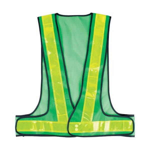 岡潮 安全ベスト 5cm 緑メッシュ×黄反射材 OK5519 1着 452-3967（直送品）