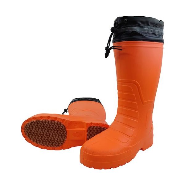 喜多 柔らかい防寒EVAラバーブーツ(裏ボア) カバー付 KR8010 オレンジ M(24.5~25.0) KR8010-OR-M 1足（直送品）