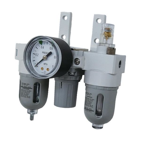 TAIYO エアコントロールユニット/3点セット(ブラケット付、D型圧力計付)Rc1/8 SFRL3-06-BD 1個 522-7353（直送品）