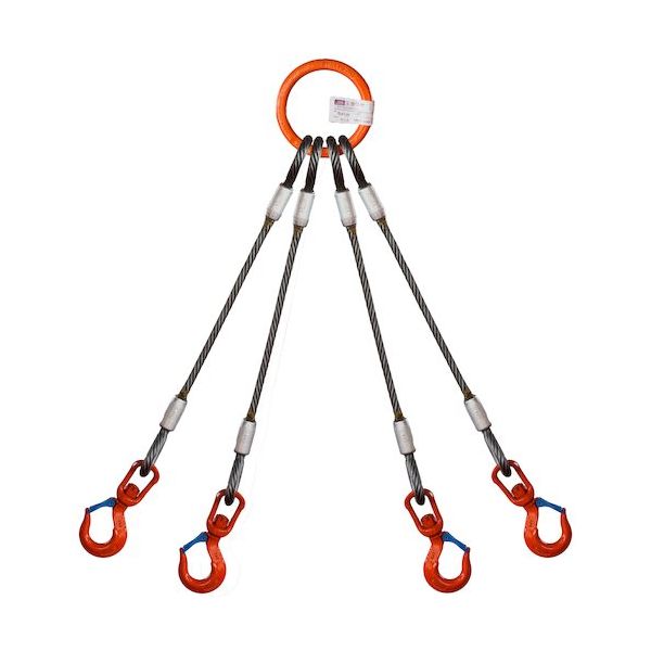 TAIYO 4本吊 ワイヤスリング 1.6t用×1m(Vベル仕様)(1015096) 4WRVHS1.6TX1 1セット(1個)（直送品）