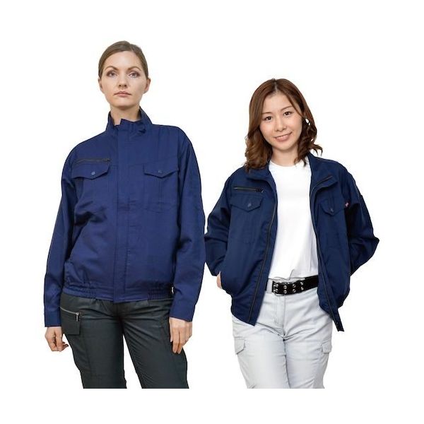 岡潮 空調長袖ブルゾン(ウェアのみ)日本製生地使用 20111 ネイビー4L 20111-4L 1着 535-8970（直送品）