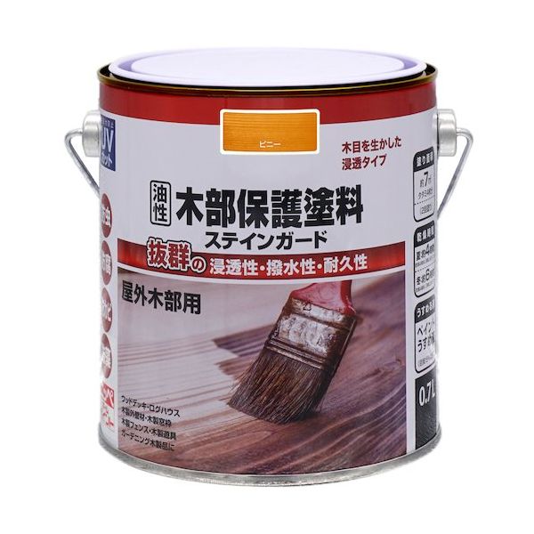 ニッペホームプロダクツ ニッぺ 油性木部保護塗料ステインガード 0.7L ピニー 4976124519505 1缶 536-7516（直送品）