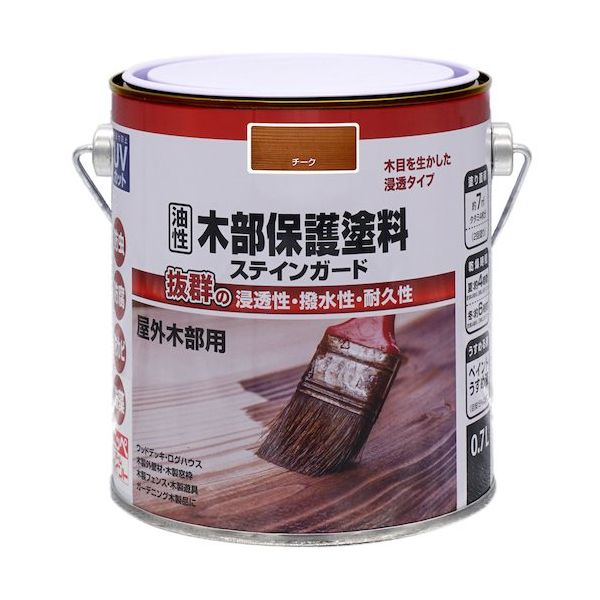 ニッペホームプロダクツ ニッぺ 油性木部保護塗料ステインガード 0.7L チーク 4976124519512 1缶 536-7542（直送品）