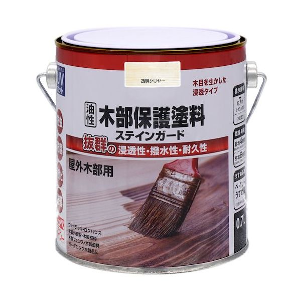 ニッペホームプロダクツ ニッぺ 油性木部保護塗料ステインガード 0.7L とうめい 4976124519550 1缶 536-7524（直送品）