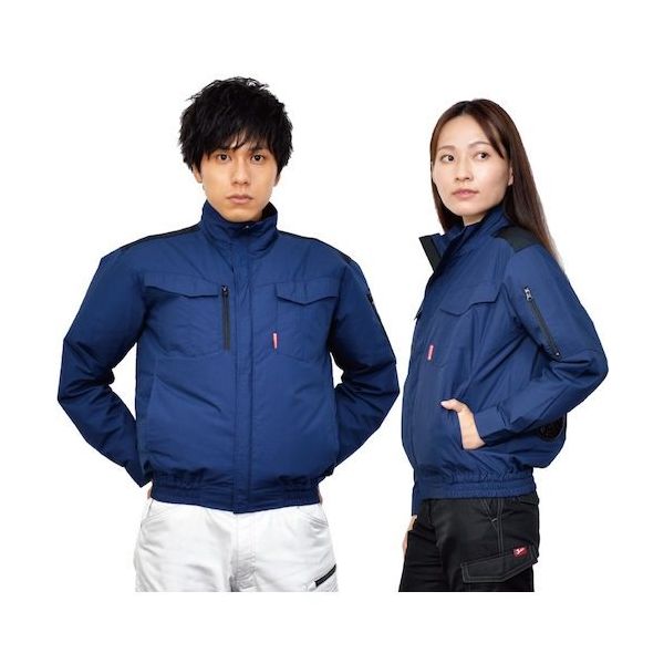 岡潮 空調長袖ブルゾン(ウェアのみ)日本製生地使用 20121 ネイビー×ブラックM 20121-M 1着 536-0566(直送品)