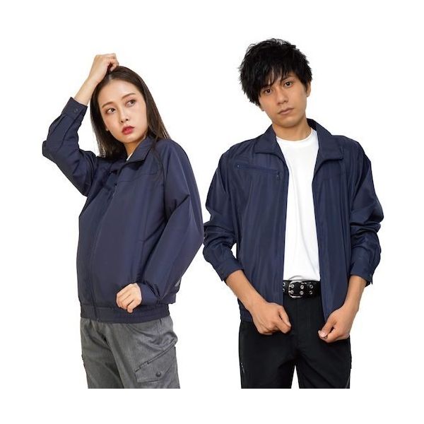岡潮 空調長袖ブルゾン(ウェアのみ) 20101 ネイビーM 20101-M 1着 535-8927（直送品）