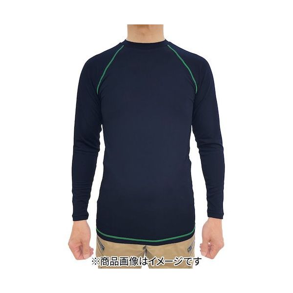 トーマセンイ TEAGLES 23605ストレッチ長袖Tシャツネイビー3L 23605-NA-3L 1枚 569-1987（直送品）