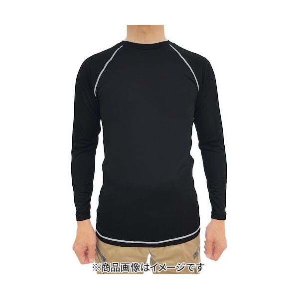 トーマセンイ TEAGLES 23605ストレッチ長袖TシャツブラックM 23605-BK-M 1枚 569-1993（直送品）