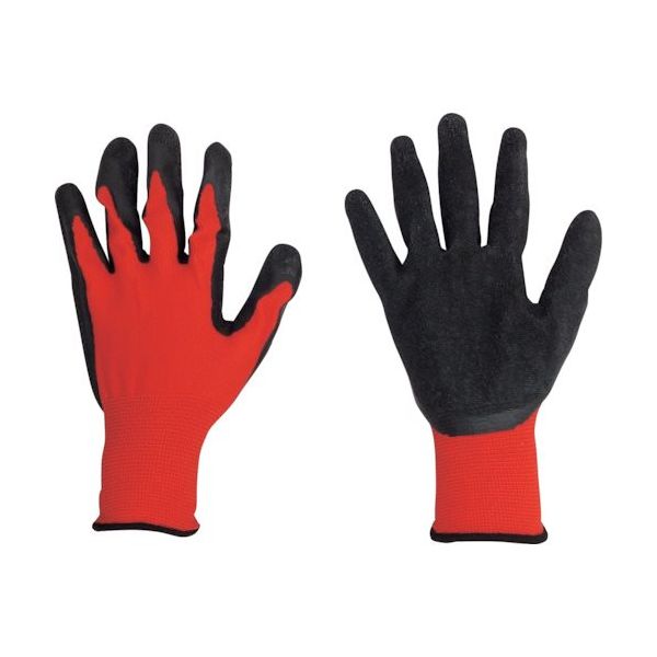 丸和ケミカル 天然ゴム背抜き手袋(レッド) Lサイズ 751-L 1セット(10双) 569-2505（直送品）