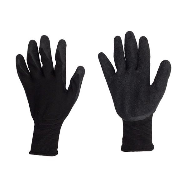 丸和ケミカル 天然ゴム背抜き手袋(ブラック) Lサイズ 762-L 1セット(10双) 569-2502（直送品）