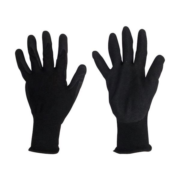 丸和ケミカル 発泡天然ゴム背抜き手袋(ブラック) Lサイズ 881-L 1セット(10双) 569-2509（直送品）